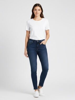 Tahari NWT Mid-Rise Dark Wash Skinny Jeans 12P Petite